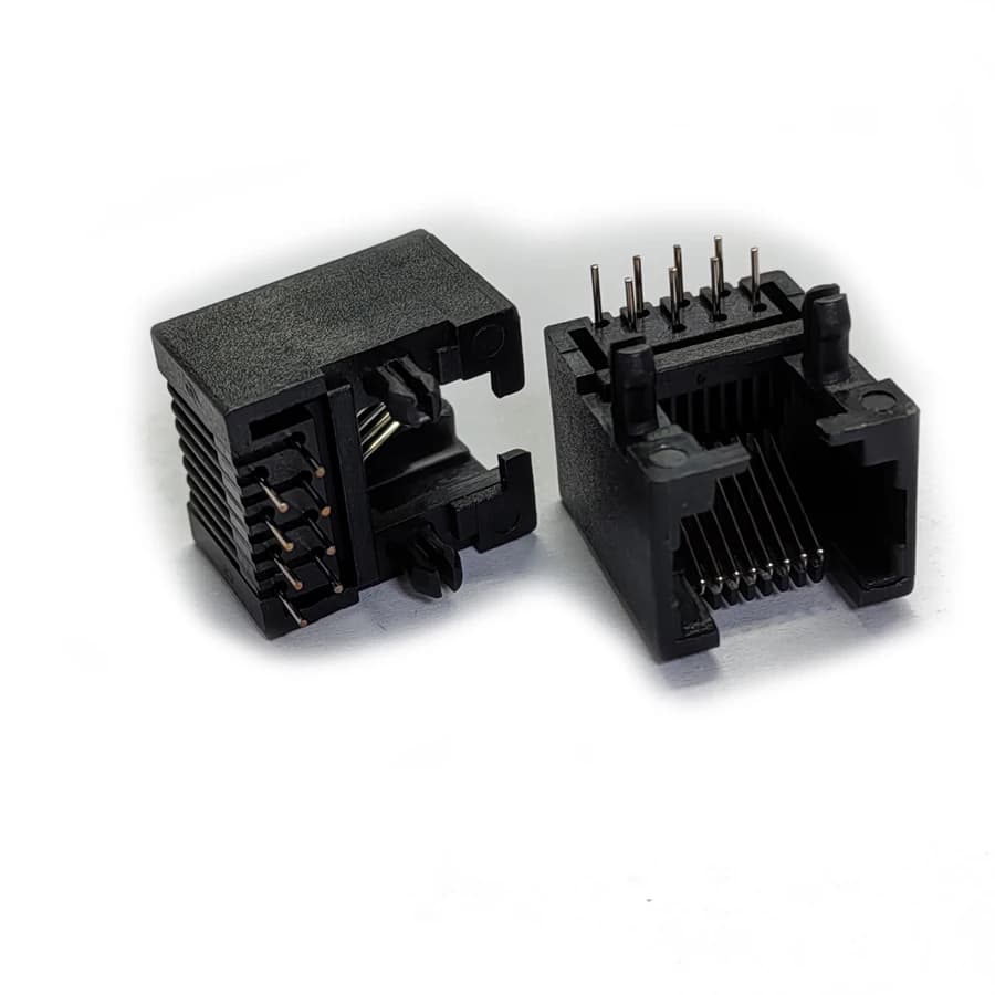 Connecteur Jack/prise femelle 95001 RJ45 8P8C, 90 degrés, noir, pour réseau modulaire, 50 pièces/lot