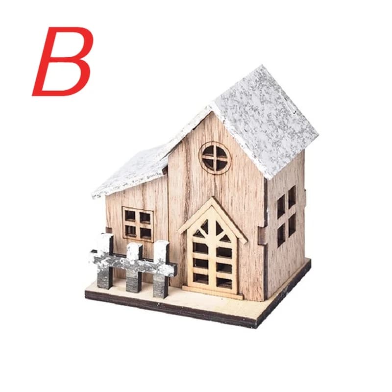 Cabine en bois avec lumières LED, Ornements de Noël, Décorations de Noël familiales, Cadeaux pour en