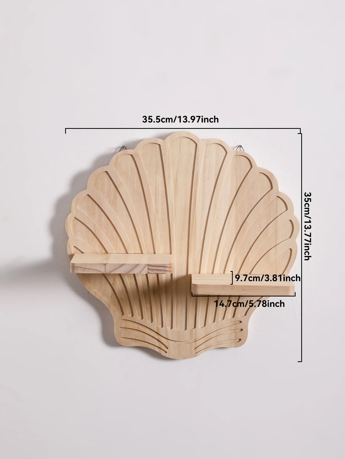 Étagère murale en bois en forme de coquillage, étagère murale de présentation, étagères flottantes n