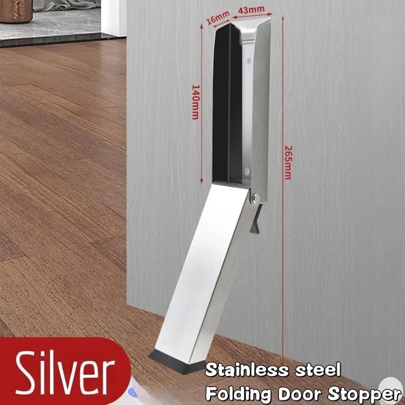 Butée de porte de sécurité robuste en acier pliable avec poignée en caoutchouc pour la maison, bloqu