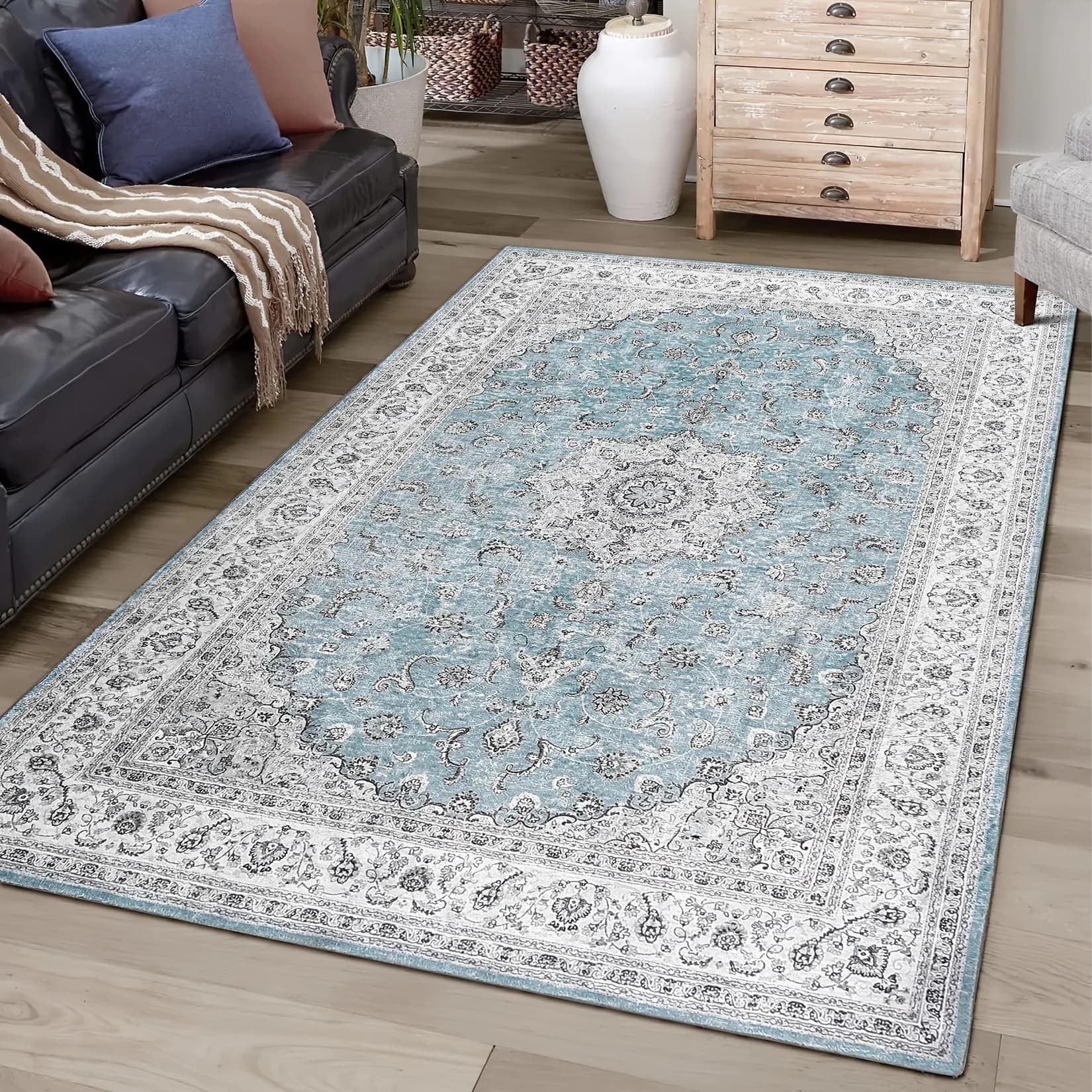 Tapis de salon bohème tapis antidérapant pour salon, tapis de grande taille de chambre à coucher, ta
