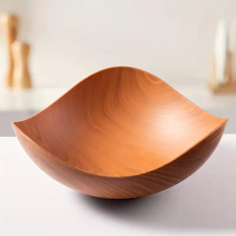 ♥ Bol à fruits moderne de forme carrée - Bol de rangement en bois pour les collations/les fruits, dé