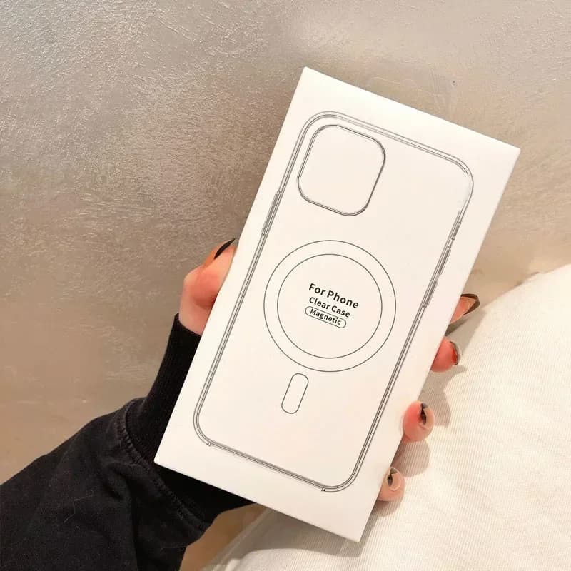 Coque de téléphone magnétique sans fil Magsafe, étui transparent pour iPhone 16 15 14 13 12 11 ProMa