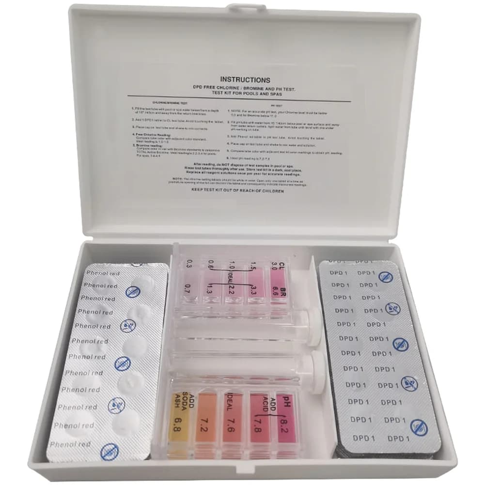 Kit de test de l'eau de piscine pour des lectures précises du pH, avec 50 comprimés de Phénol Rouge