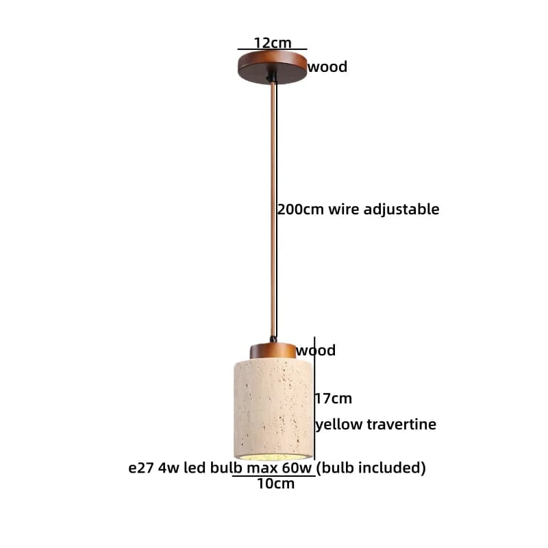IWHD – lampe suspendue LED en travertin jaune naturel, éclairage intérieur pour salle à manger, cuis