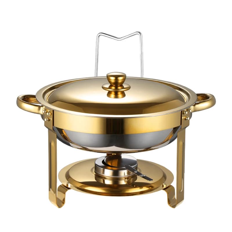 Ensemble de buffet à réchauds ronds en acier inoxydable 5QT, pour Buffet avec couvercle, serveurs de