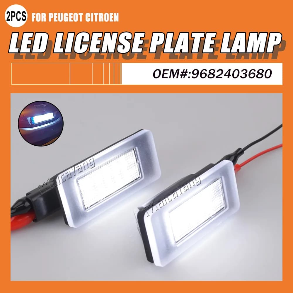 Pour Peugeot 207 CC 208 2008 308 II 3008 I II 5008 II citroën C3 C4 C5 lumière de plaque d'immatricu