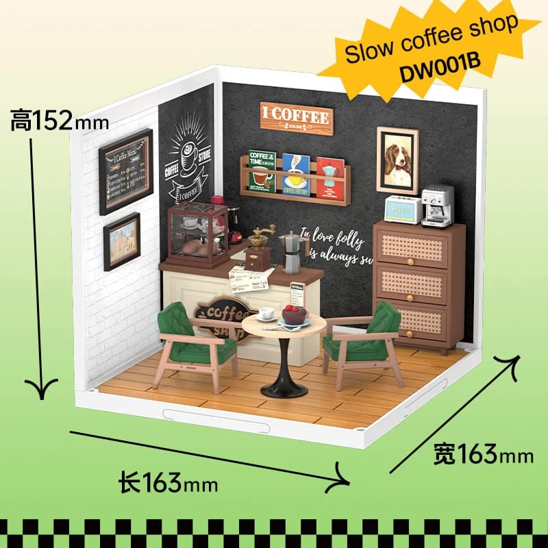 Puzzle 3D l'inventaire avec lumières, maison, café, librairie, commodité, jouets d'assemblage, colle