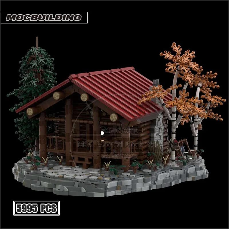 Montana cabine à bûches MOC blocs de construction Village Architecture château modèle ensemble brico