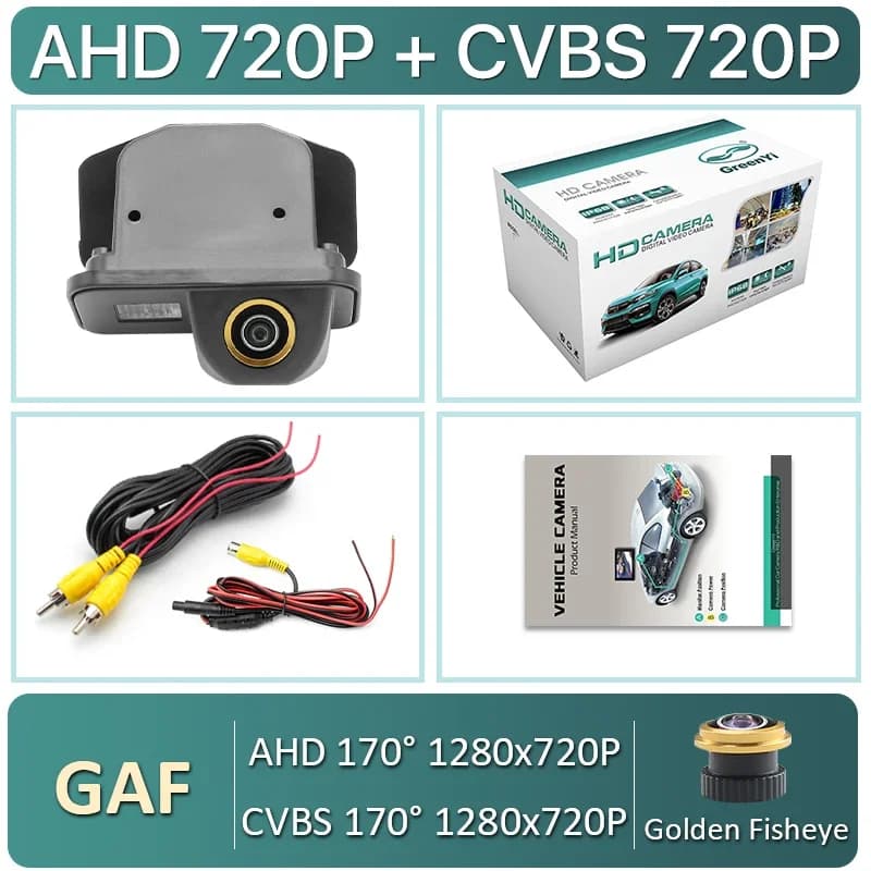 GreenYi 170 ° AHD 1080P plaque lumineuse caméra de recul de voiture pour Toyota Corolla 2007 - 201