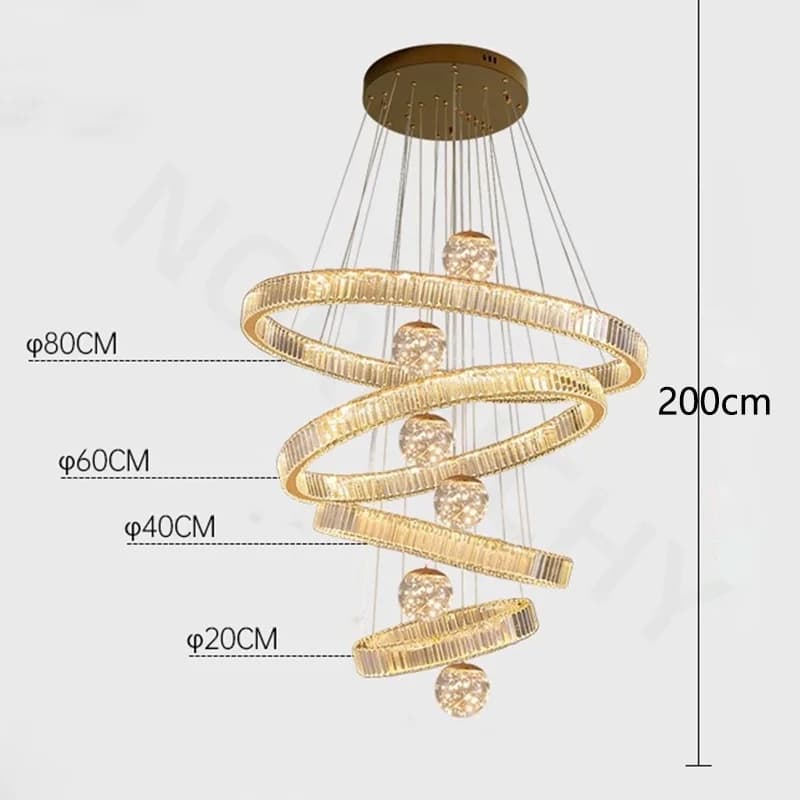 Lustre de salon de villa, luxe haut de gamme, pour immeuble de taille moyenne à grande, lustre en cr