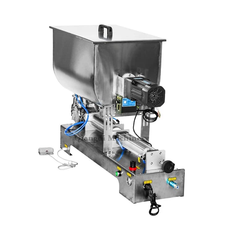 Machine de remplissage semi-automatique pneumatique pour pâtes épaisses, sauce chili, miel, chocolat