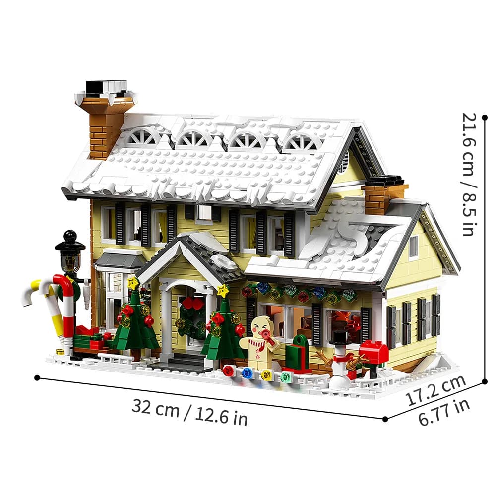 CHAUD! Ensemble de construction de maison de vacances de Noël Maison de Noël compatible avec les cad