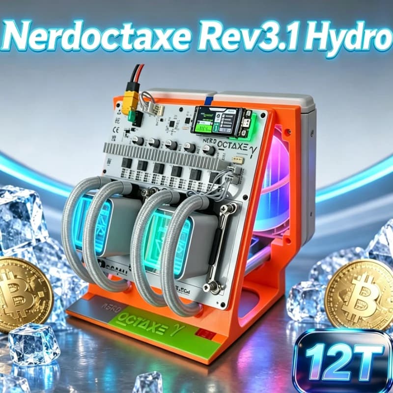 Nouveau 2026 NerdOCTAxe Rev 3.1 Hydro 12TH/s pour l'extraction de Bitcoin, Mineur ASIC BM1370 SHA256