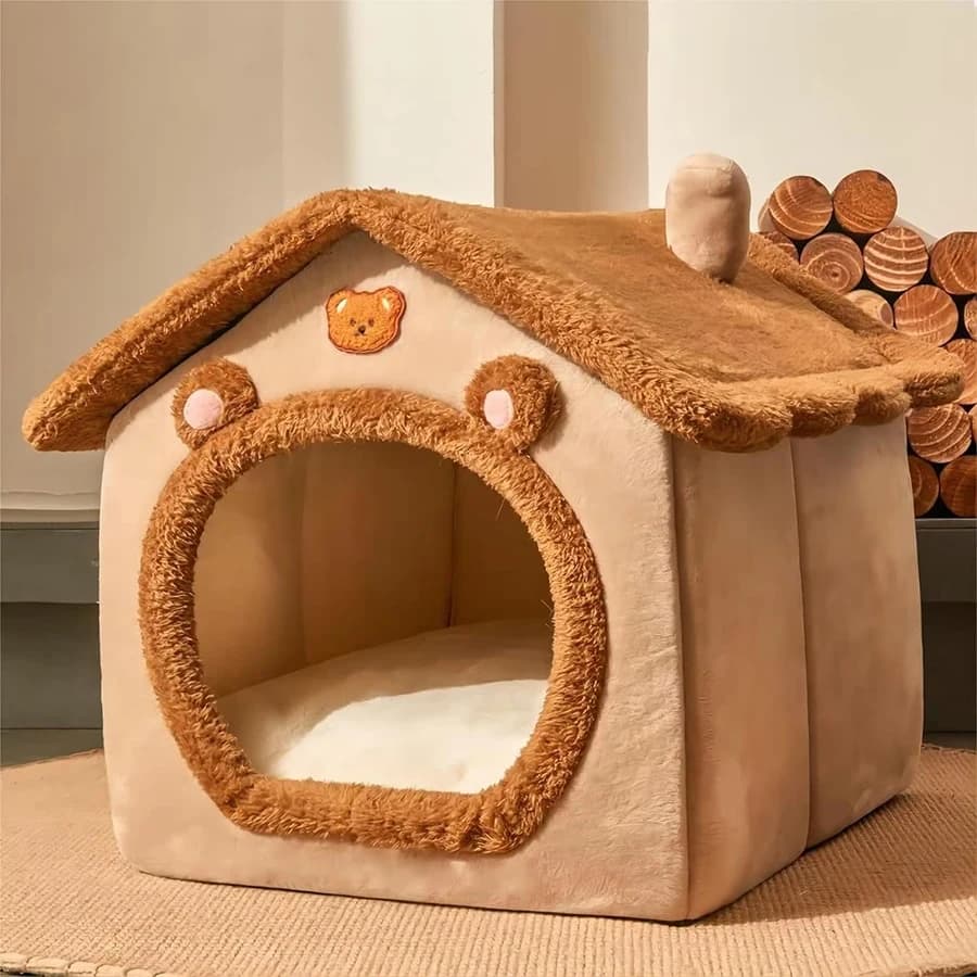 Maison pliable pour animaux de compagnie, amovible et lavable, grotte pour chiots, canapé, lit pour
