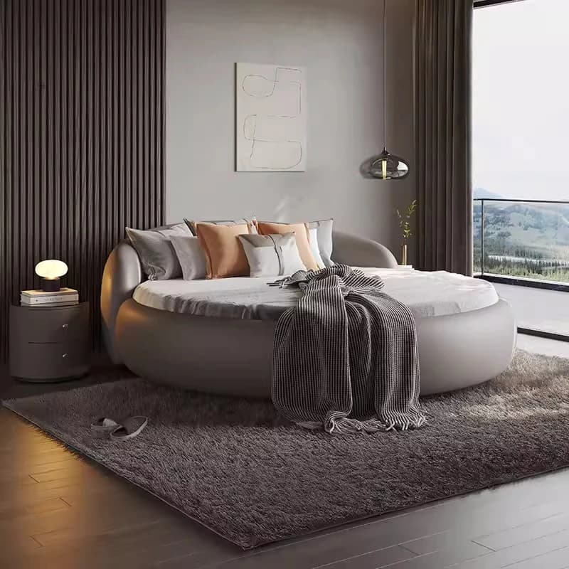 Lit superposé flottant pour adultes, lit rond de luxe, lit queen size, lit en métal de luxe, lit de