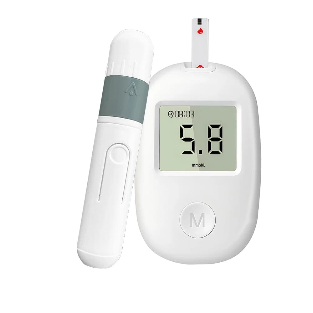 Kit de test de glycémie à domicile avec 50 bandelettes de test et lancettes - Glucomètre médical pou