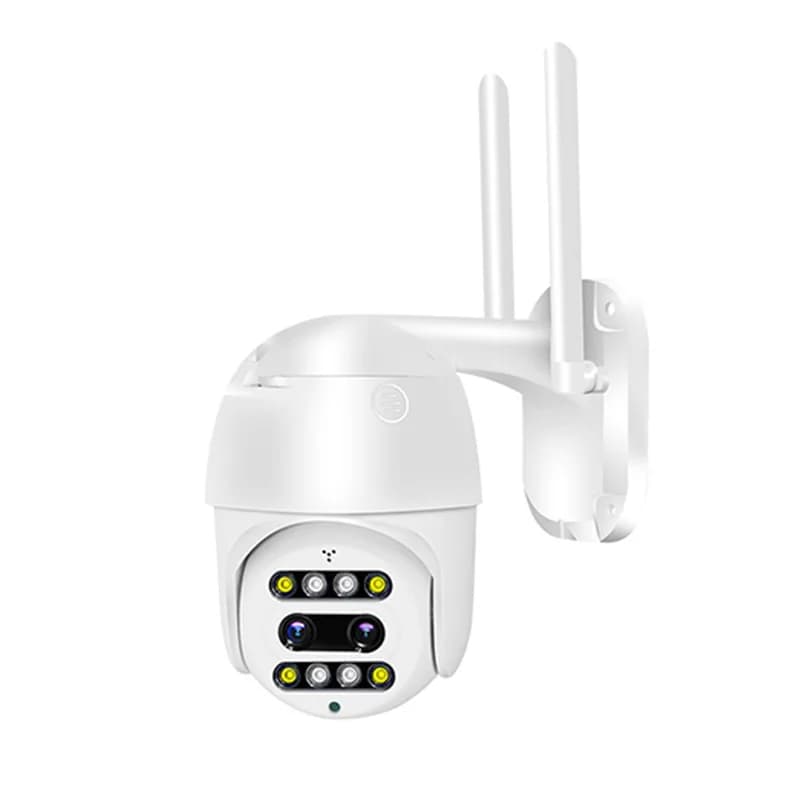 Caméra Dôme IP PTZ Sans Fil 6MP avec Double Objectif, Zoom 10x, Vision Nocturne Couleur, Détection H