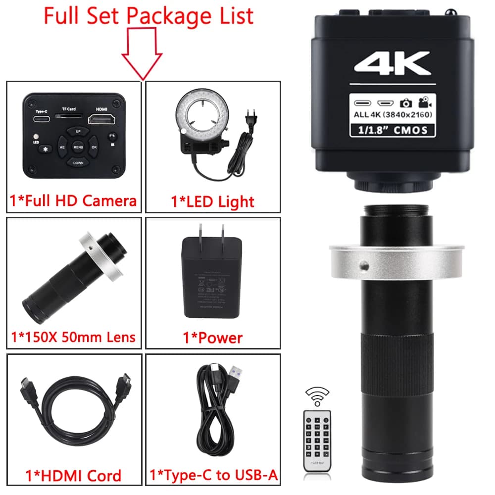 Caméra de Microscope numérique Ultra 4K pour l'électronique, caméra industrielle à capteur imx678, a