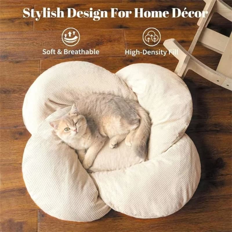 Lit pour chats à fleurs surélevées, avec coussins doux épais, chaise esthétique surélevée pour chale