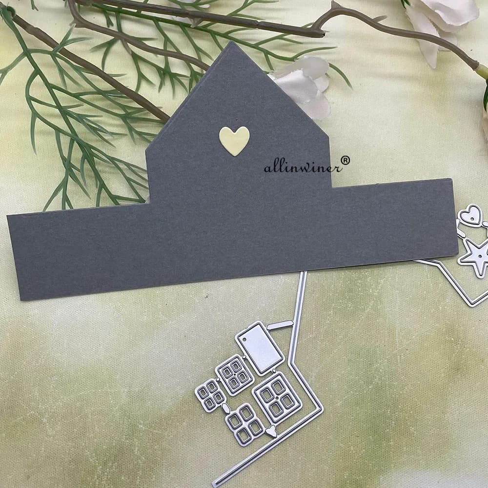 Matrices de découpe en métal pour cadre de maison, pochoirs pour scrapbooking DIY, gaufrage décorati