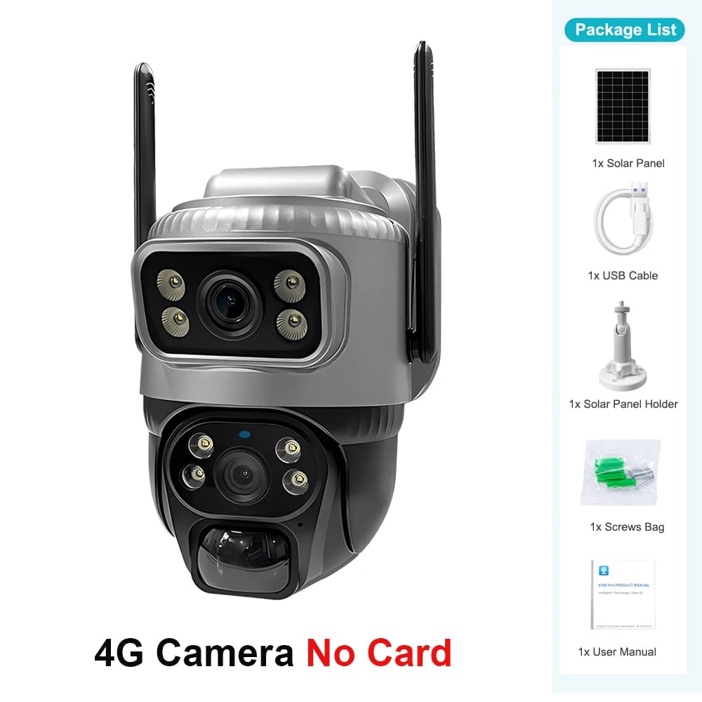 Moniteur de vidéosurveillance à batterie étanche V380 Touristors Lens, caméra 4G, caméra solaire PIR