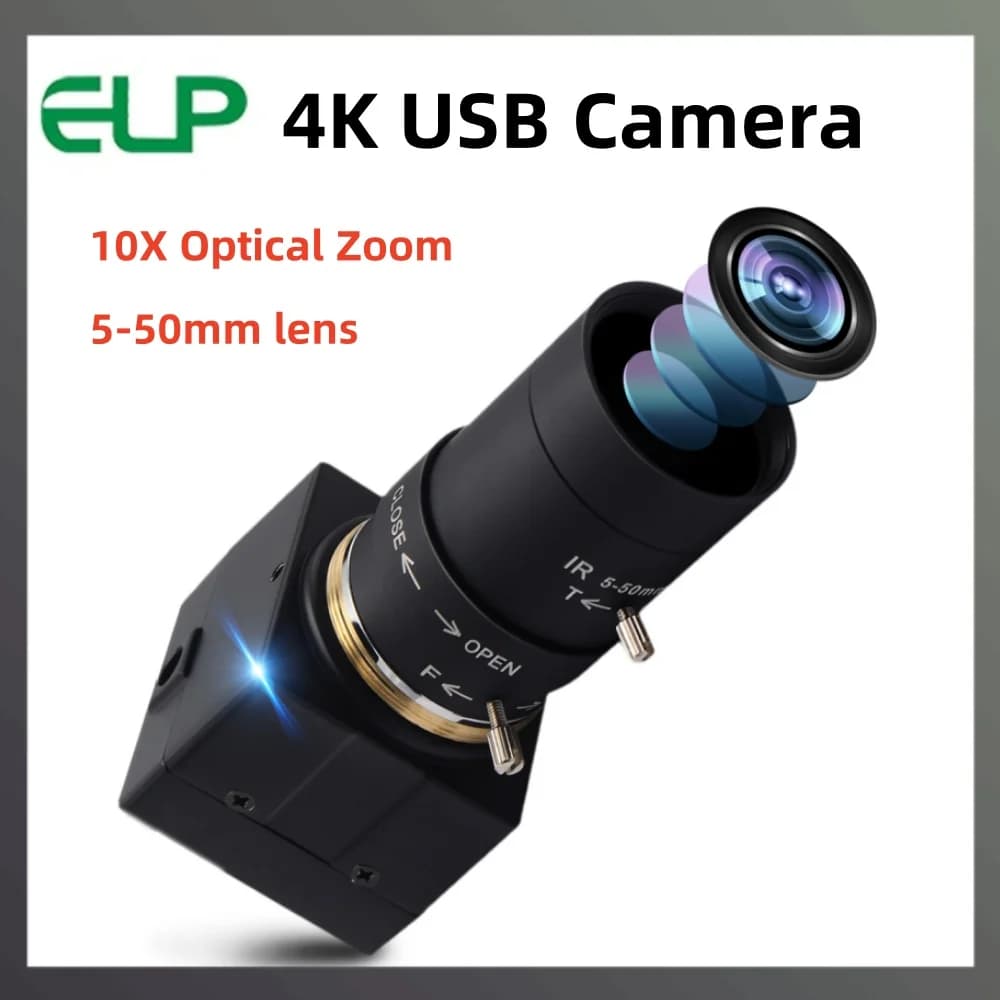 ELP 4K 30fps caméra USB Zoom optique Webcam avec objectif CS Varifocal manuel IMX415 UHD caméra vidé