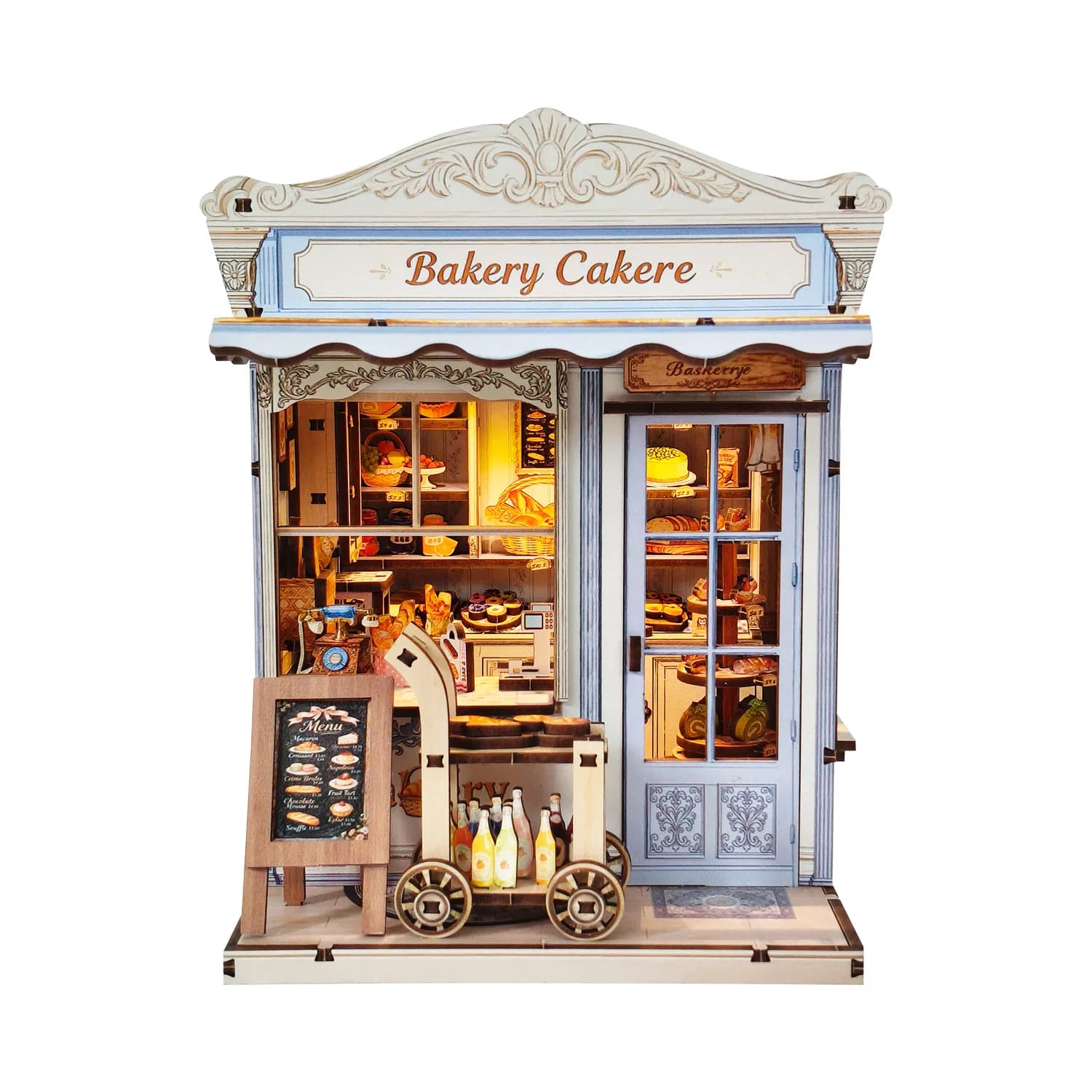 Nouveau bricolage en bois boulangerie magasin de gâteaux Casa Figurines Miniatures assemblé Villa po