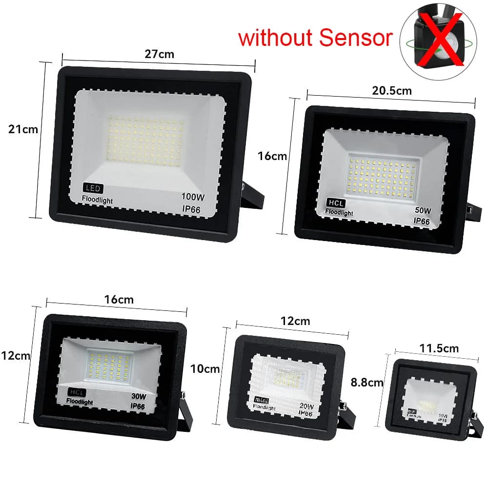 Éclairage LED PIR capteur de mouvement projecteur LED extérieur 10W 20W 30W 50W 100W IP66 étanche éc
