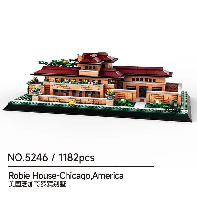 Kit de maison DIY Frank Lloyd Wright, 1182 pièces, modèle de maison Robie MOC pour adultes et tous l