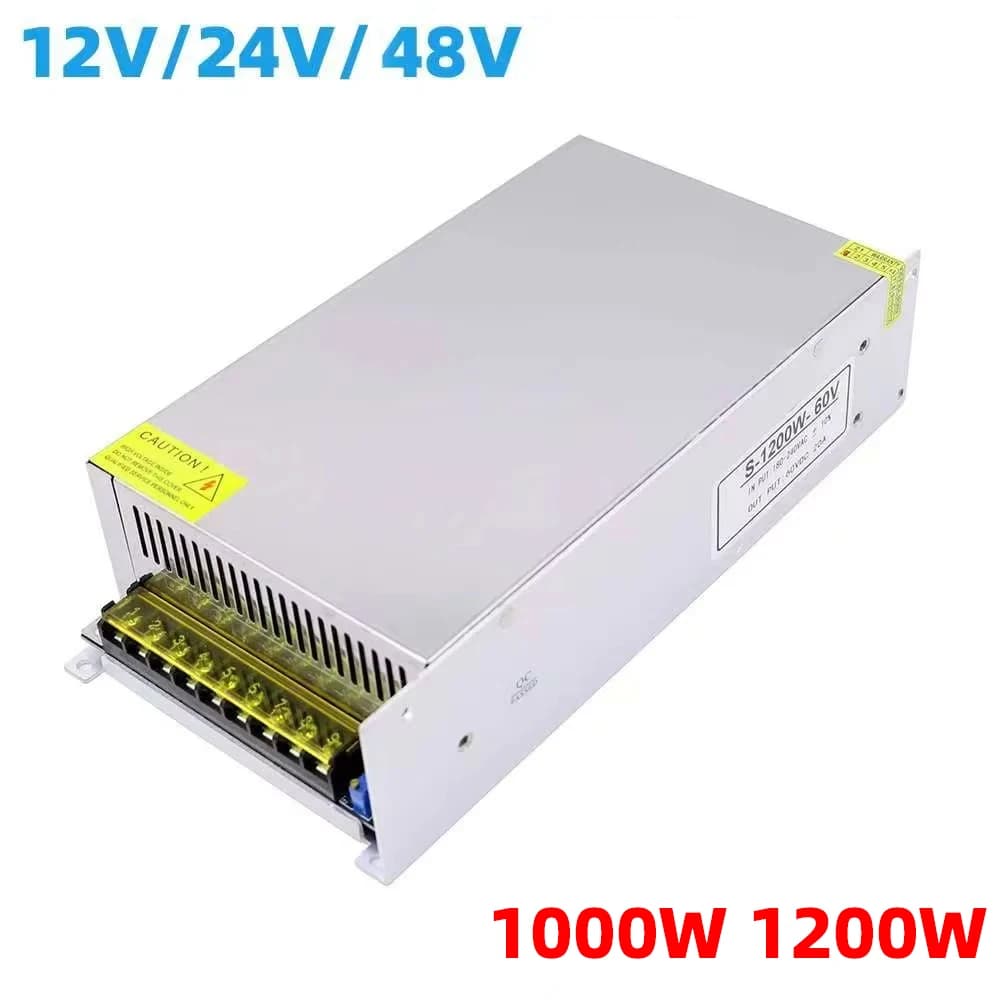 Alimentation électrique 12V 24V 48V SMPS AC DC 220V à 12V 24V 48V 1000W 1200W, alimentation à découp