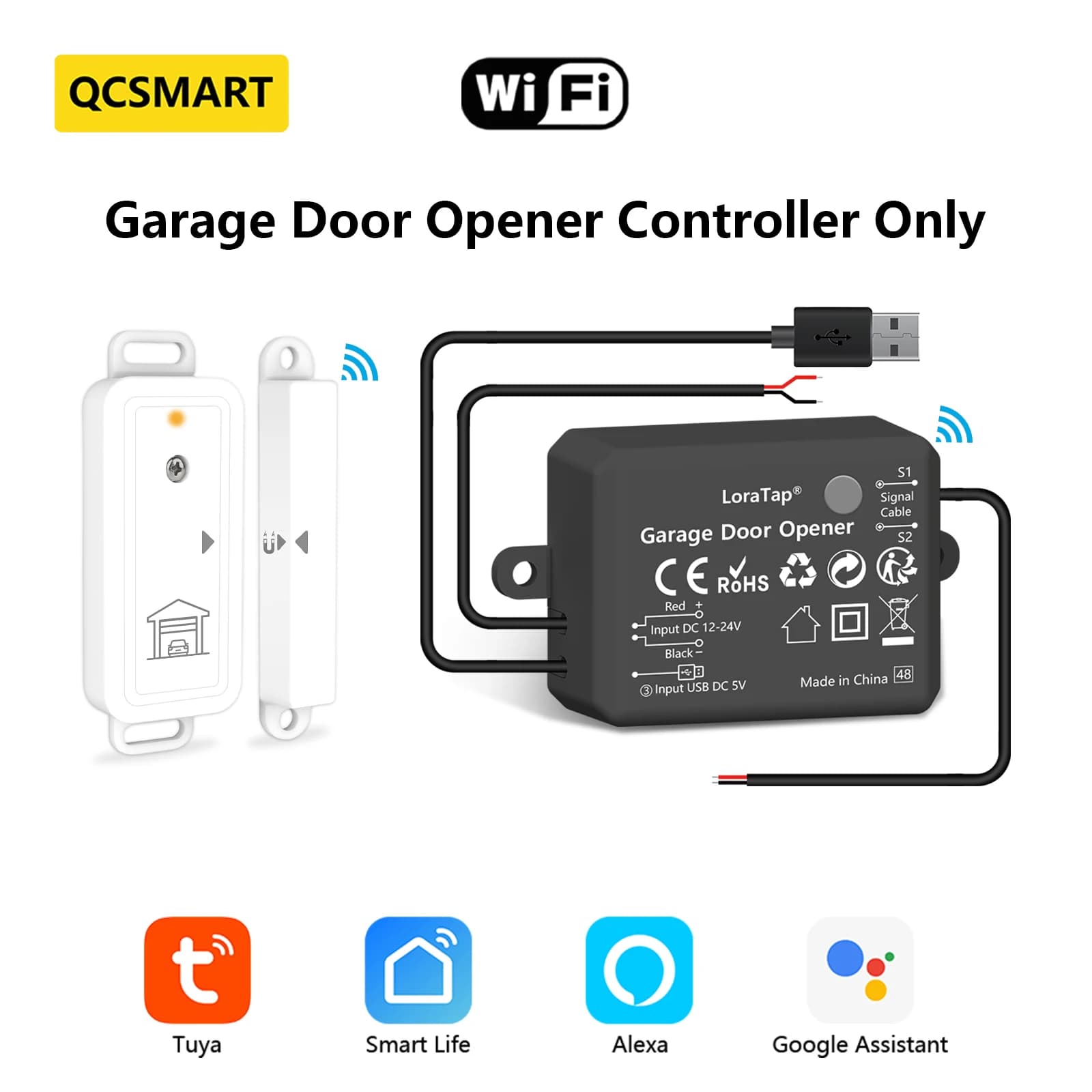 Tuya Smart Life nouveau capteur de porte sans fil Garage WiFi contacteur contrôleur ouvreur commande