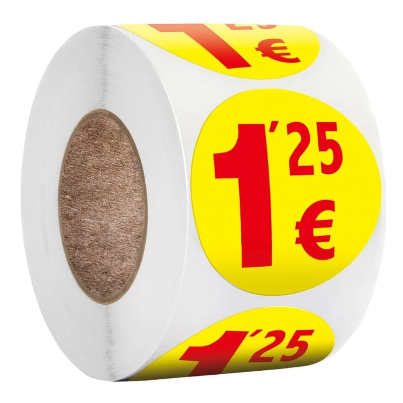 Étiquettes autocollantes prix fouille Garage, 1.25 pièces, prix ronds pour marché aux puces, 1.5 piè