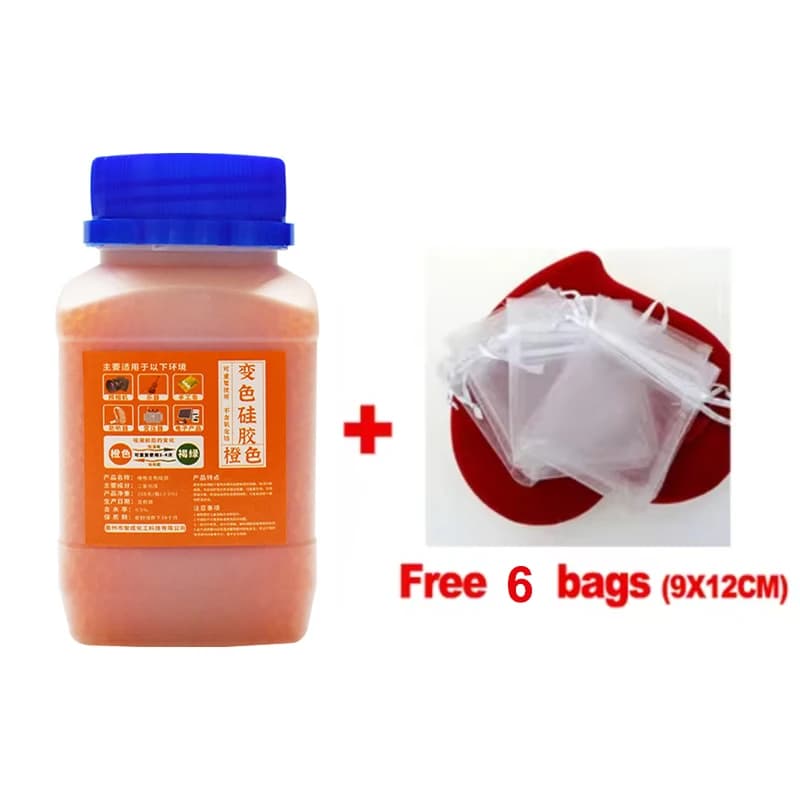 250g + 6 sacs Gel de silice réutilisable perles imperméables absorbeur d'humidité produit électroniq