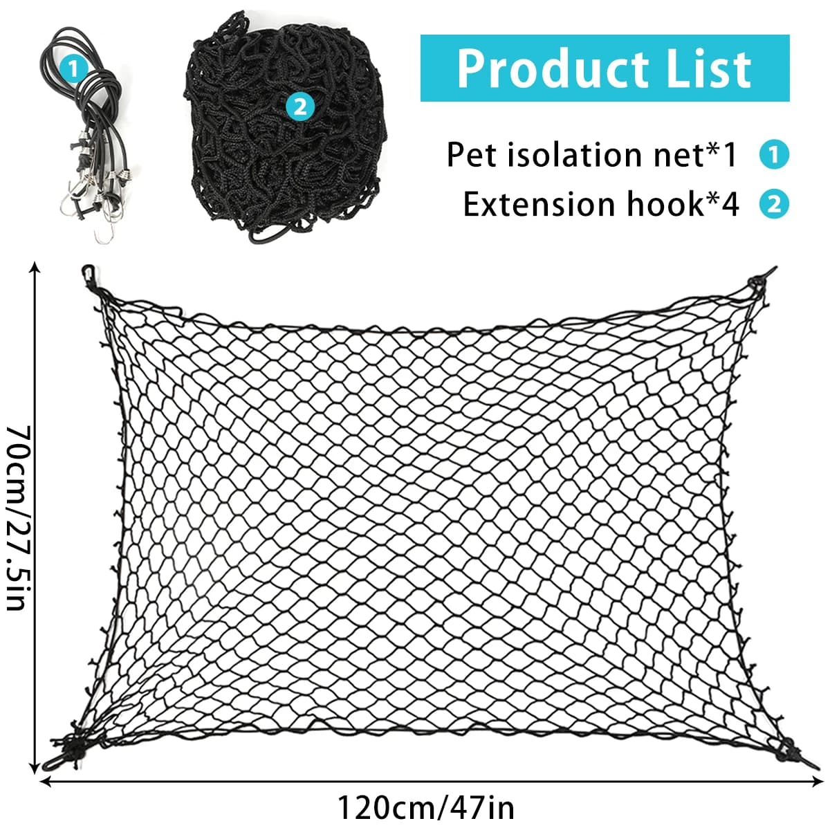 Filet de barrière pour chien de voiture, filets de barrière de sécurité pour chien, clôture pliable
