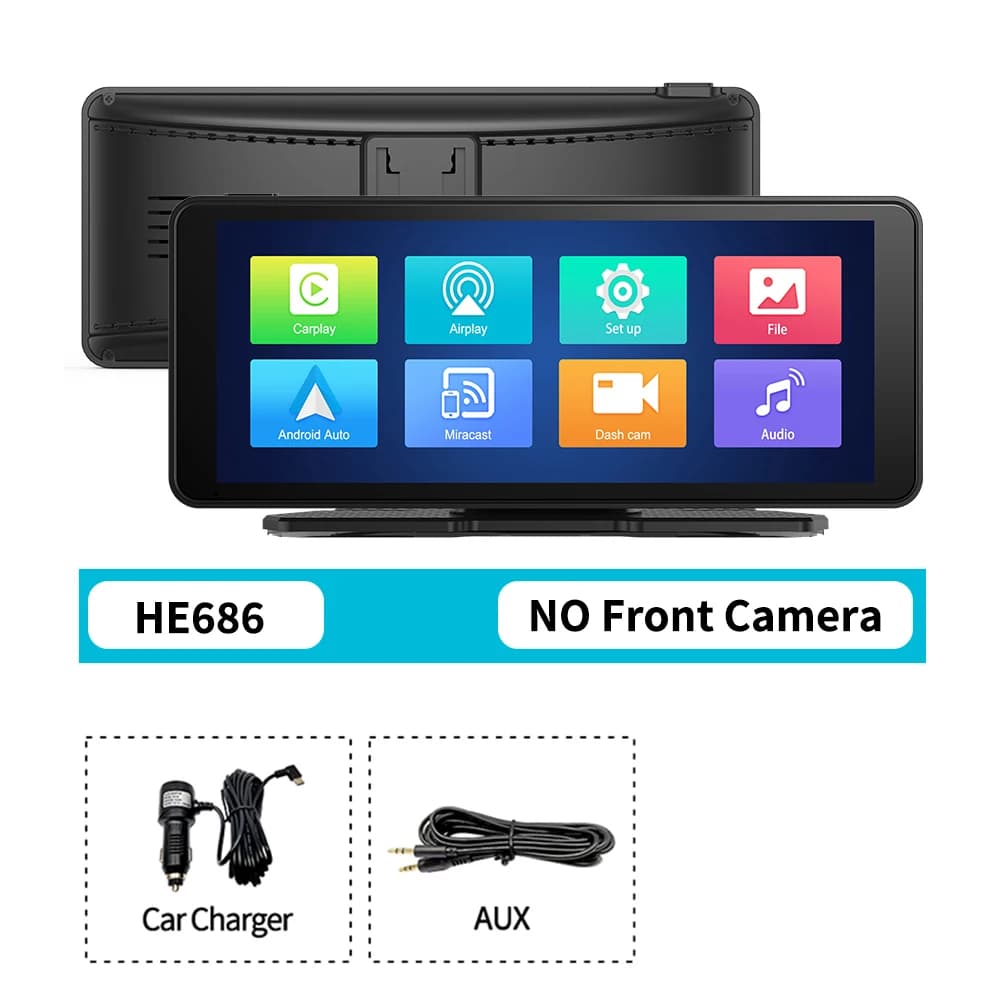 Imagebon 6.86" HT686 Pro 4K ADAS Dashcam sans fil CarPlay & Android Auto 5s Power On Car DVR Bluetoo