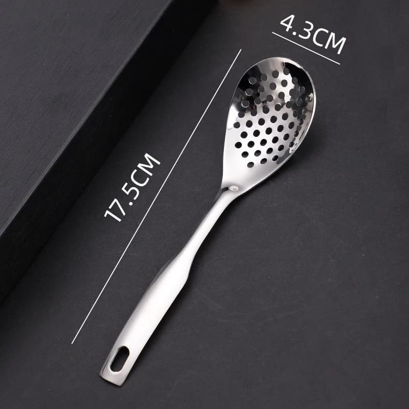 Cuillère de Cuisine en acier inoxydable avec trous, constructeur de Caviar, passoire à Sauce, cuillè