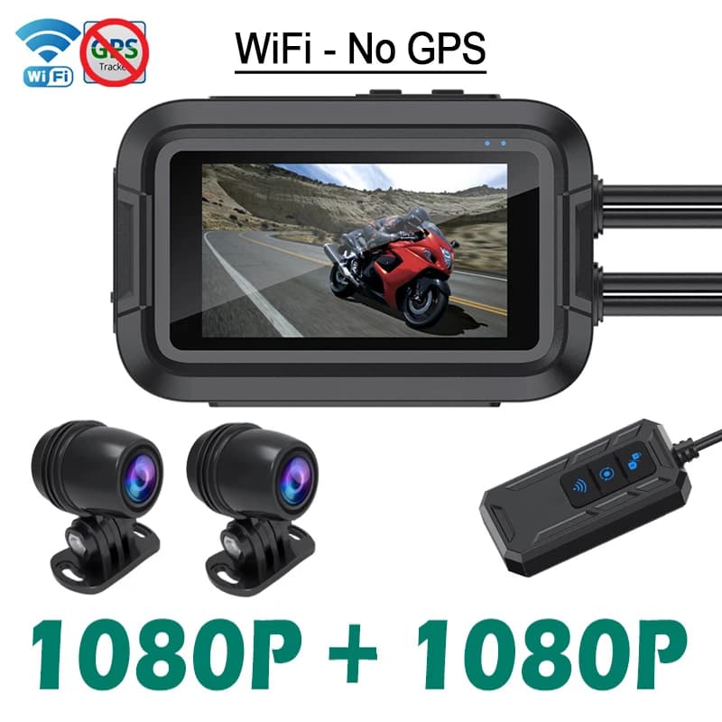 Caméra de tableau de bord étanche pour moto, caméra de moto, DVR complet, WiFi, GPS, avant, arrière,