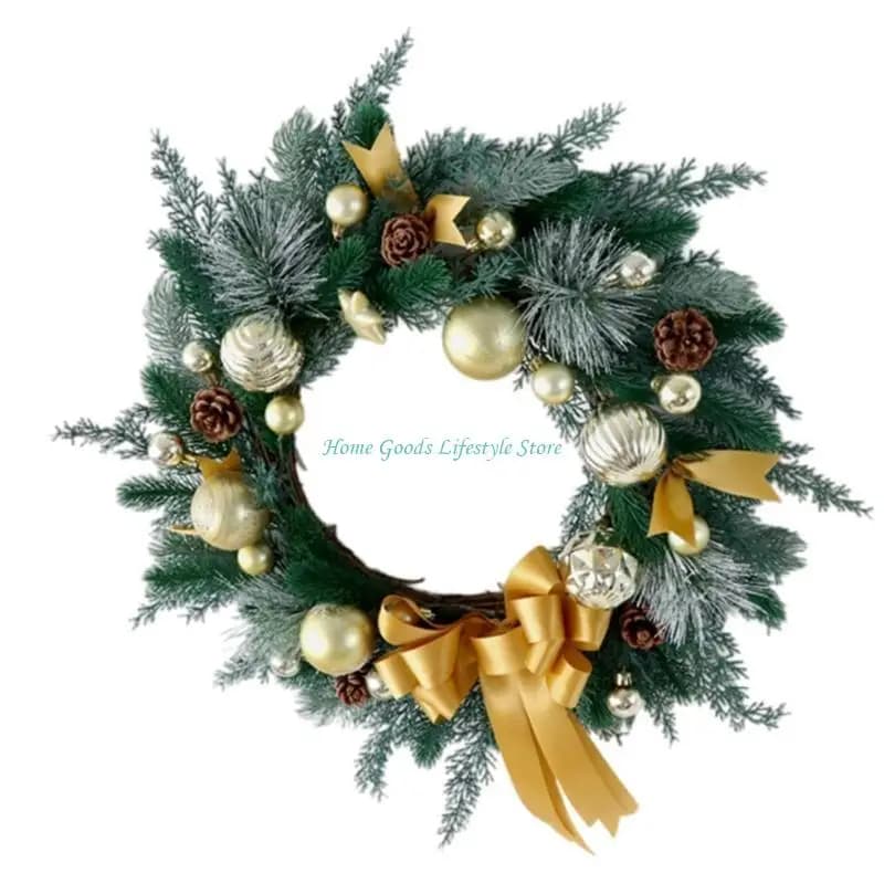 Couronne noël E74E, couronne d'hiver pour porte d'entrée, couloir, porche, jardin, décorations d'arb