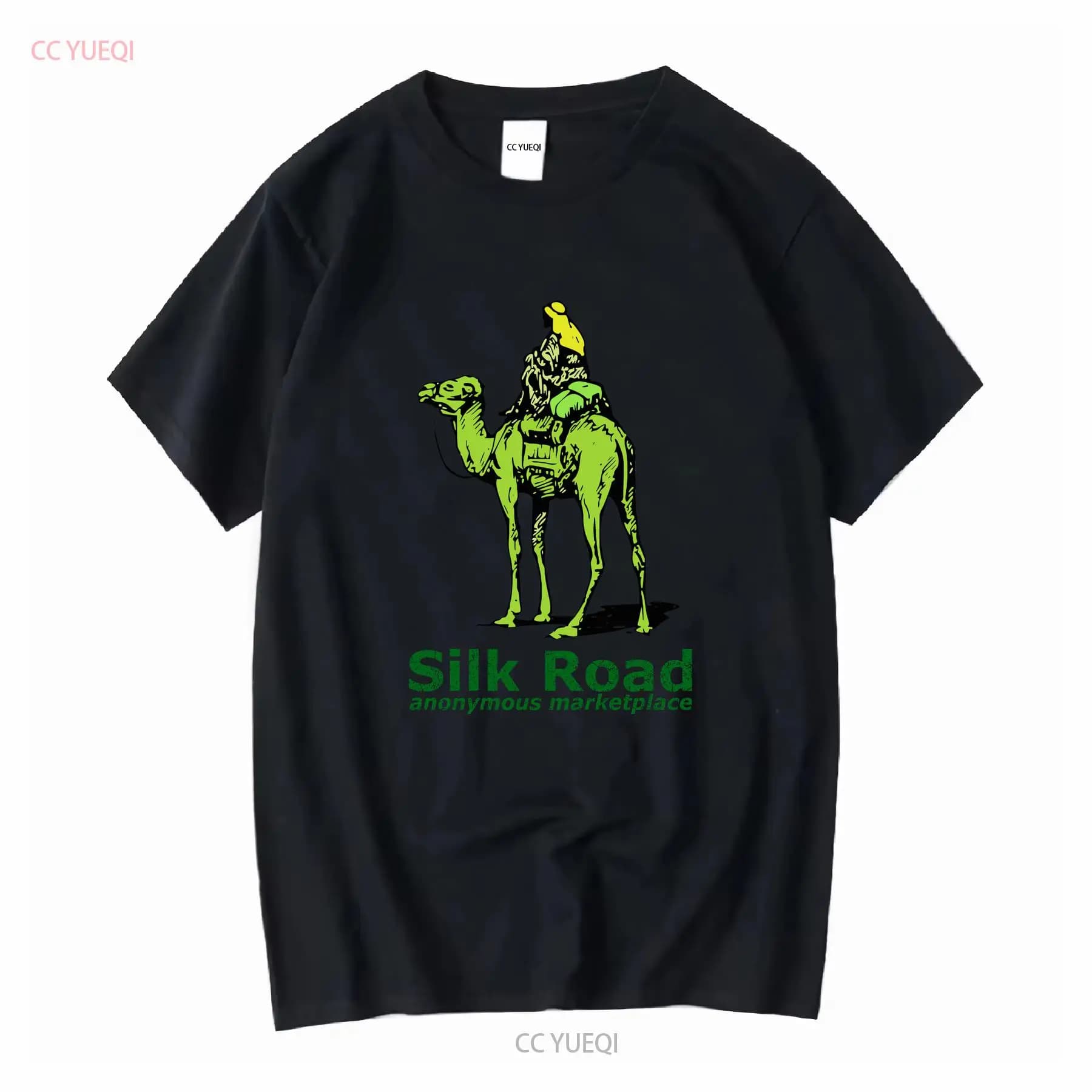 Silk Road Marketplace T Shirt Blanc vintage Lavé Unisexe Légèrement homme vêtements de créateurs Gra