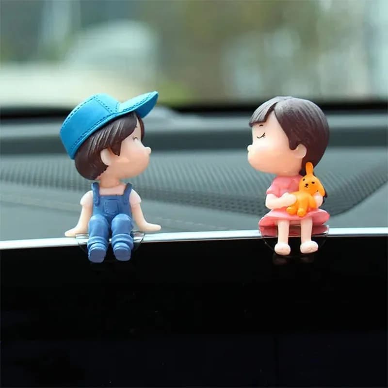 Accessoires de décoration de voiture pour Couples, dessin animé mignon, Figurines romantiques, ornem