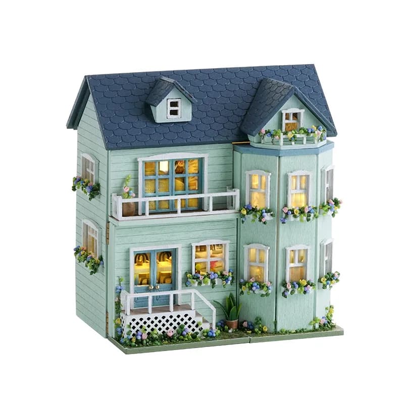 Maison de poupée à monter soi-même, Mini modèle d'assemblage, Kit d'architecture de Villa, Puzzle 3D