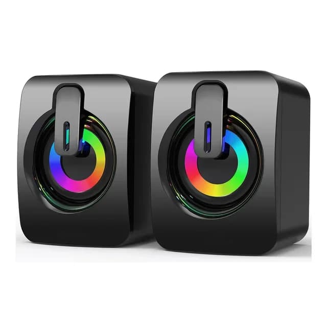 Haut-parleur d'ordinateur stéréo haute fidélité avec microphone, haut-parleur filaire USB, ordinateu