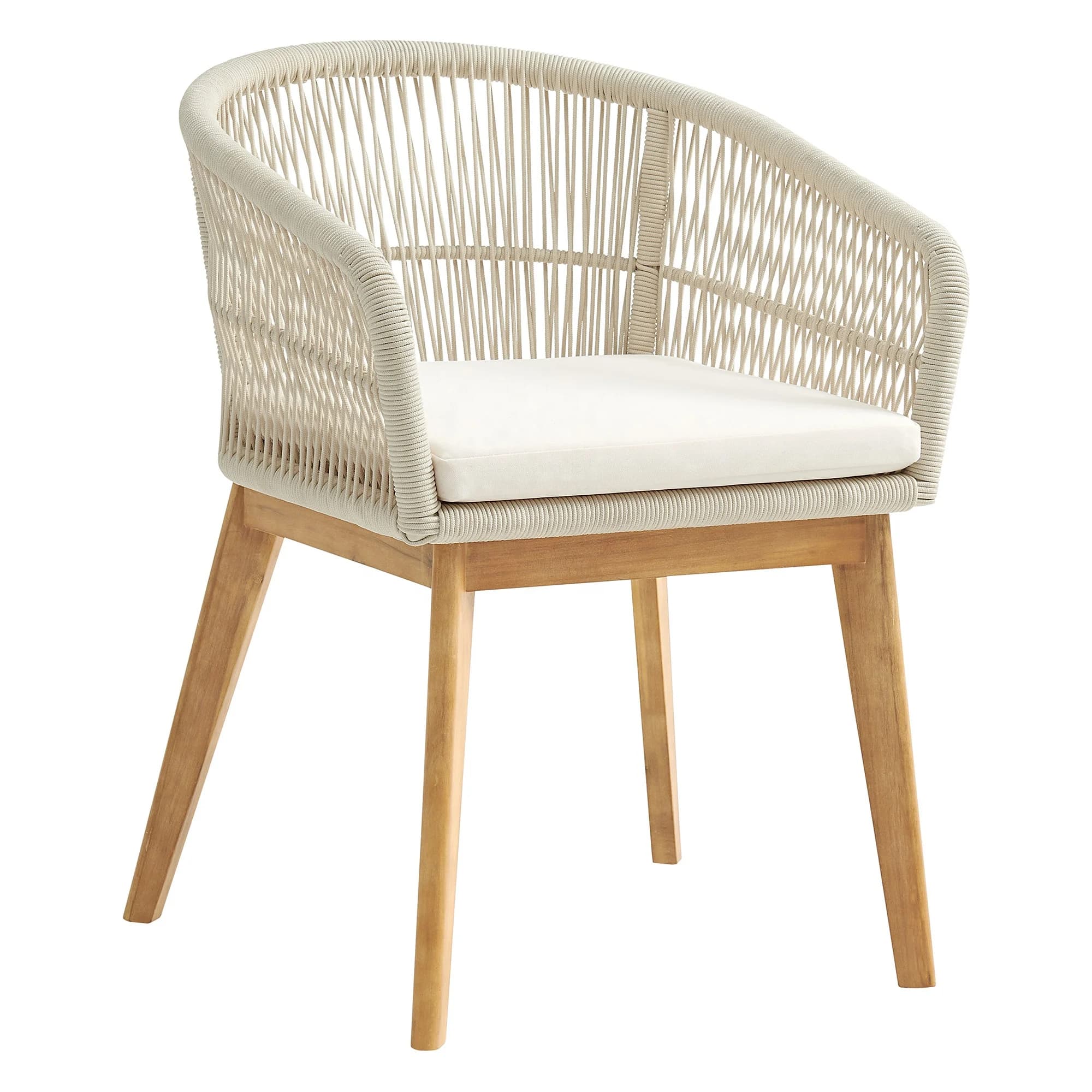 Chaises de salle à manger d'extérieur empilables de corde d' osier de rotin de meubles de jardin