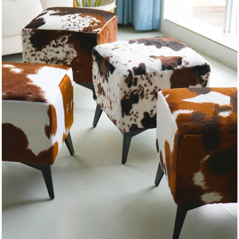 Banc de canapé en cuir de vachette pour salon, tabouret Proxy pour chaussures, éponge à haute élasti