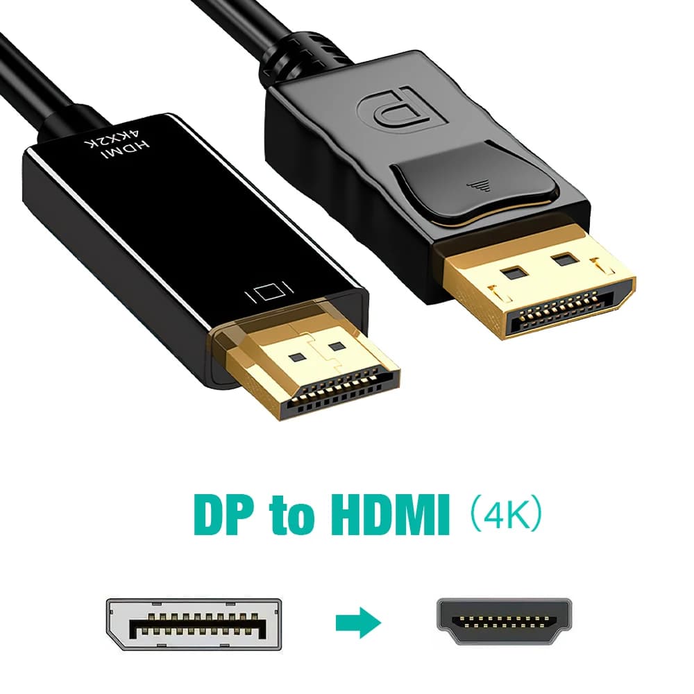 Convertisseur vidéo DP vers HDMI/DVI 24-1 DVI-D/VGA, câble Long pour TV, ordinateur portable, 4K 108