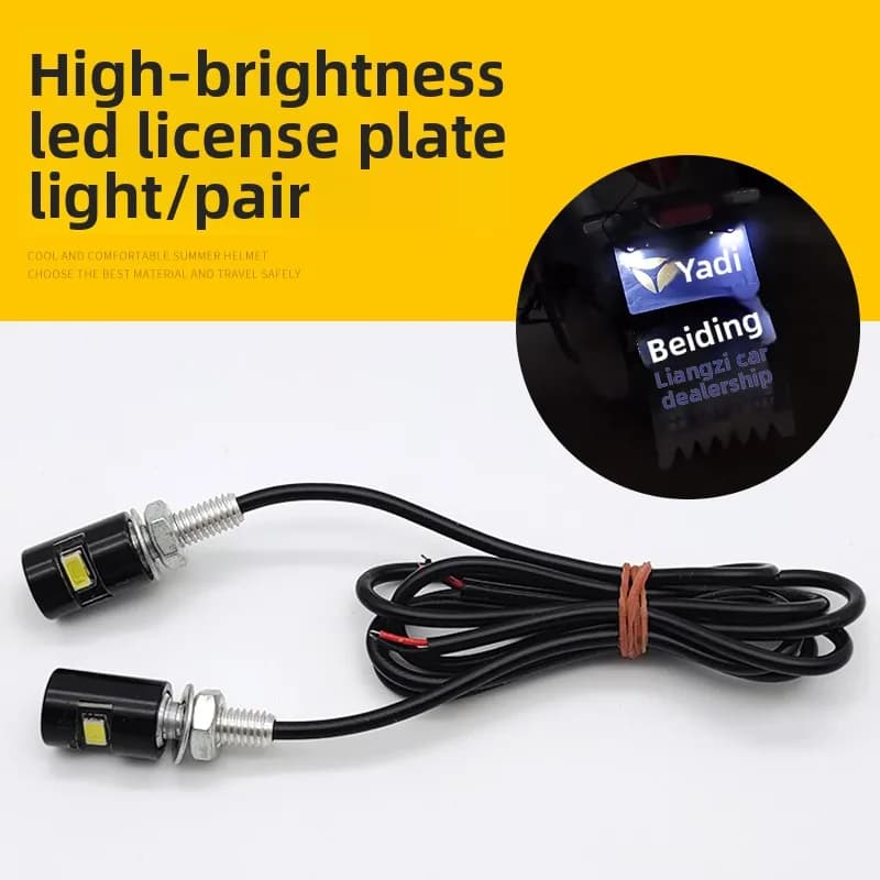 Feux de plaque d'immatriculation LED pour voiture et moto, luminaires 12V, vis de feu arrière de pla
