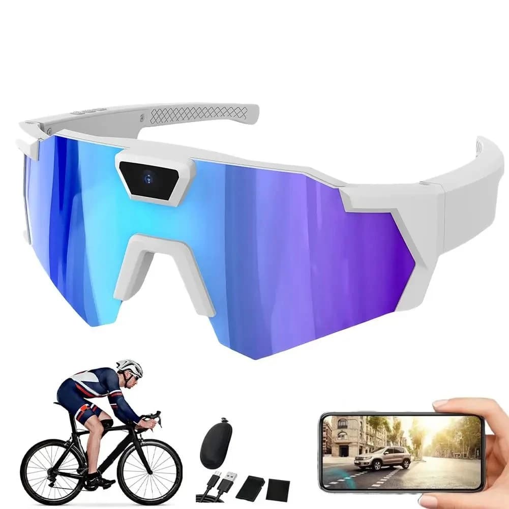 Lunettes vidéo HD, caméra d'action, lunettes de soleil intelligentes, lunettes de sport, vélo d'exté