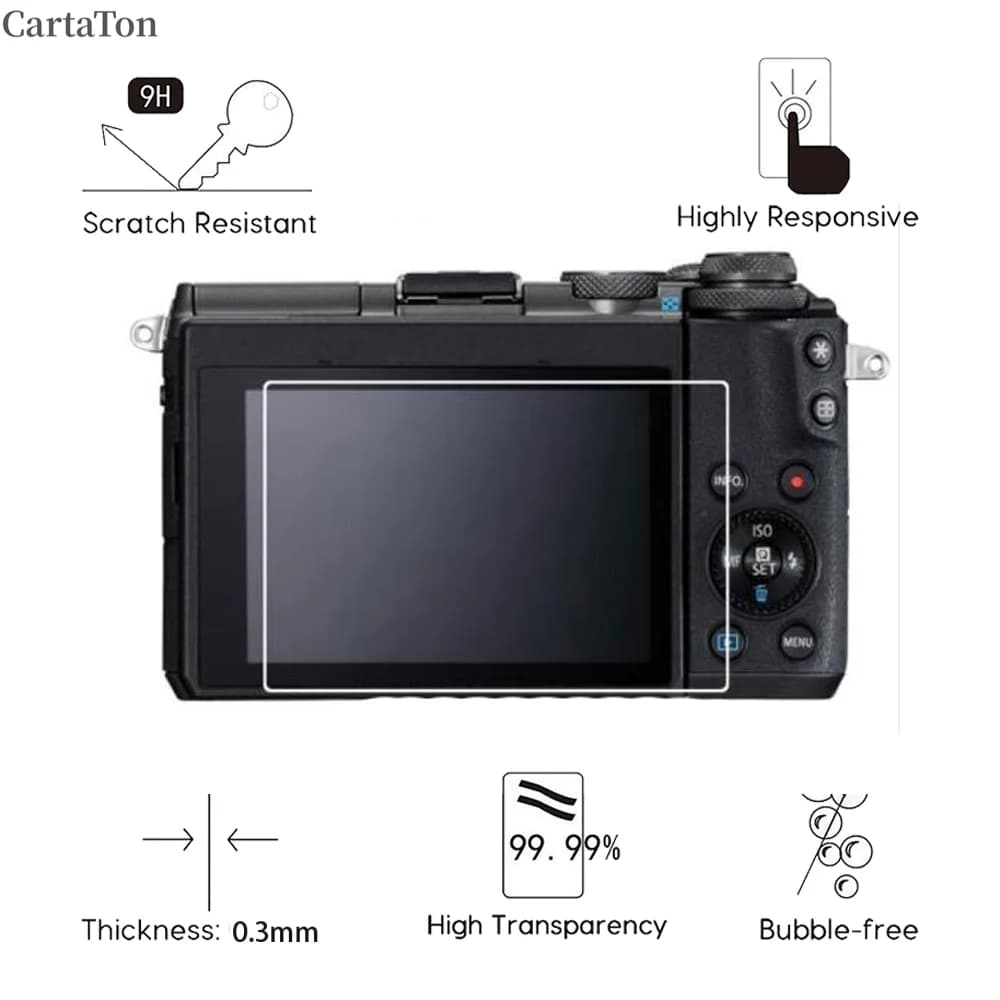 Verre trempé pour Canon G9X G9XII G7X G7XII Mark 2 II Mark2 G5X/G9 G7 G5 X/G1XIII G1X III M6 M100 M5