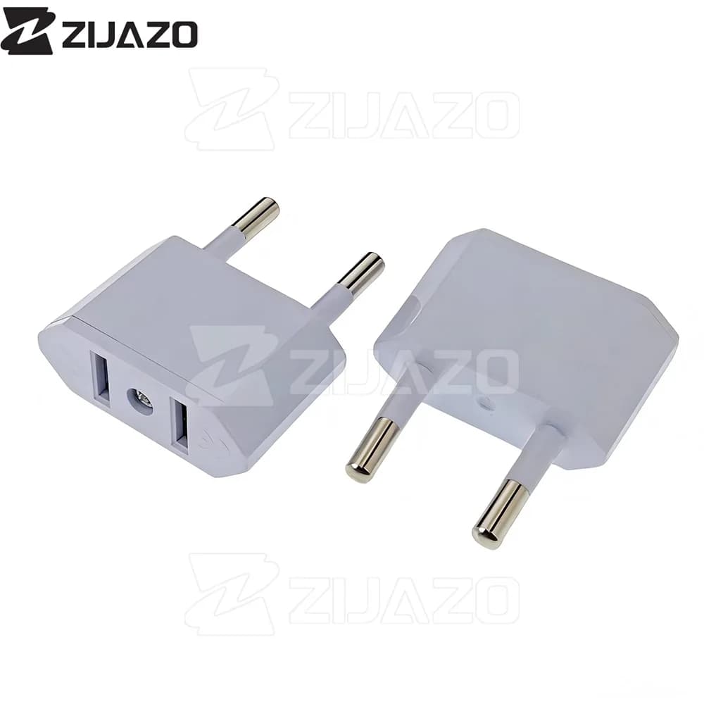 Adaptateur de voyage ZIJAZO de l'Amérique et de la Chine vers l'UE, adaptateur de prise 2 broches US